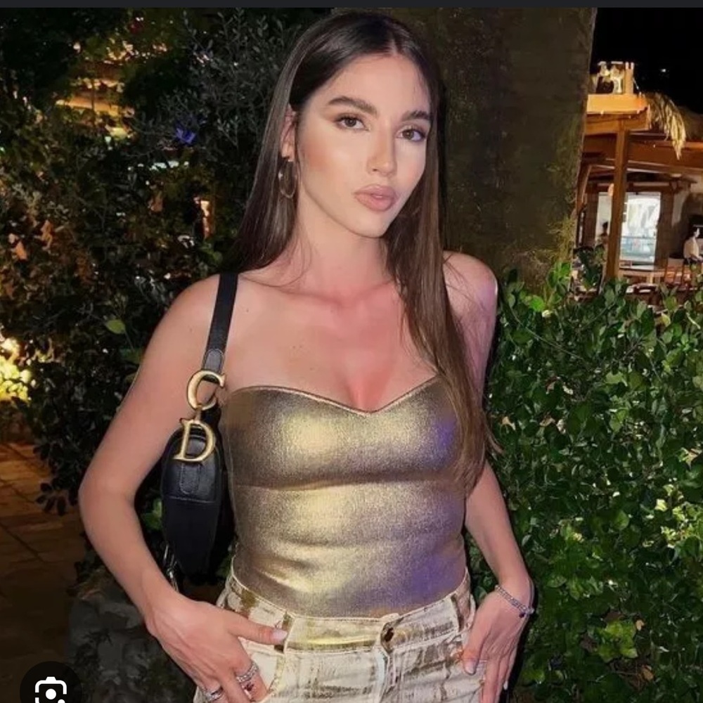 COPY - Zara golden knit bustier top